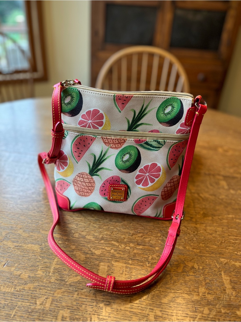 Dooney & Bourke Ambrosia Tropical Fruit Print Crossbody Bag NWOT